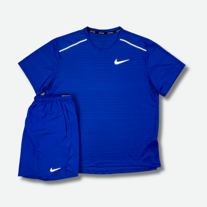Tracksuit short/t-shirt running Bleu
