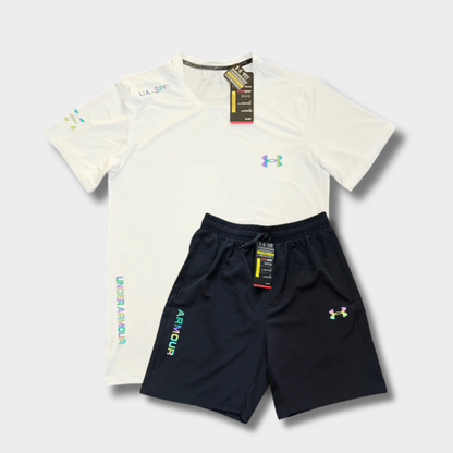 Tracksuit short/t-shirt UA Fluo Blanc