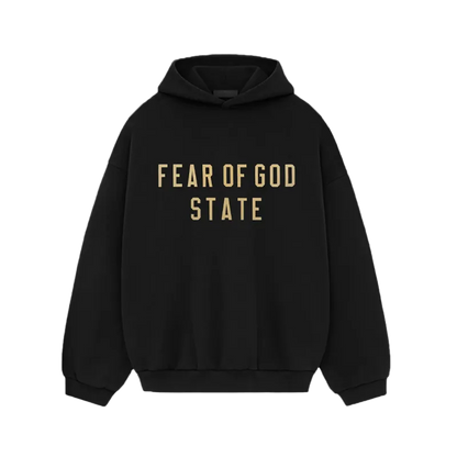 Fear of God Essentials Hoodie Fleece Black Orange